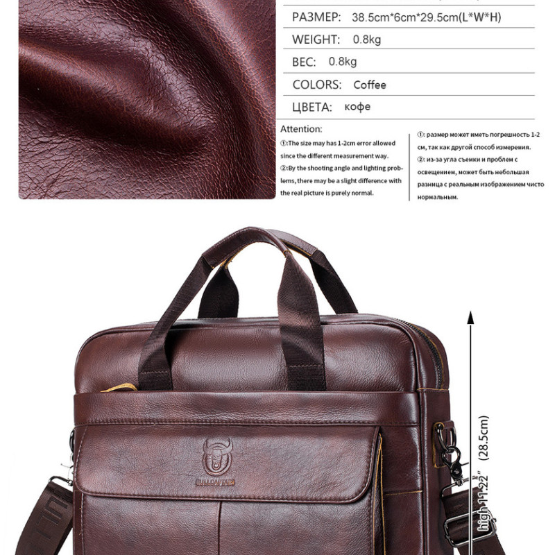 Чоловічий діловий портфель з натуральної шкіри, повсякденна сумка через плече в стилі ретро