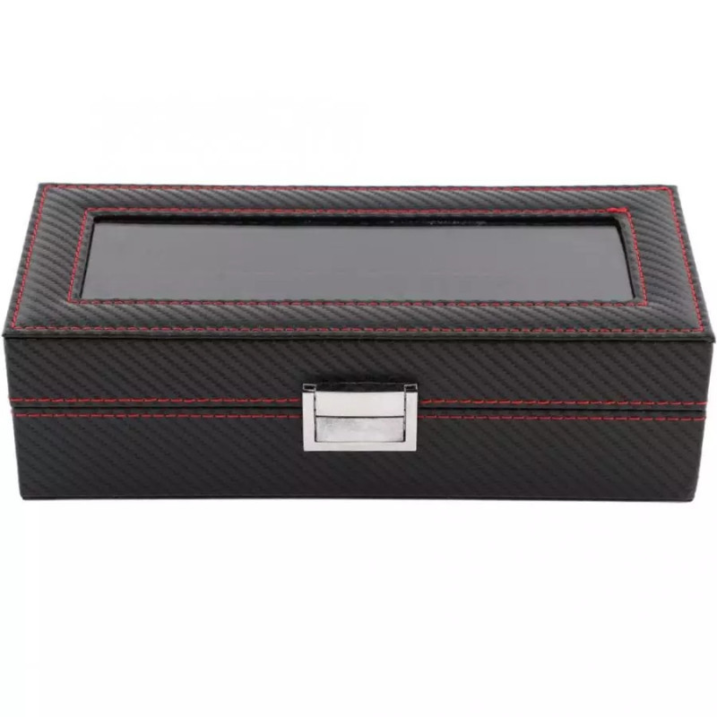 Скринька для годинників на 5 відділення, карбон