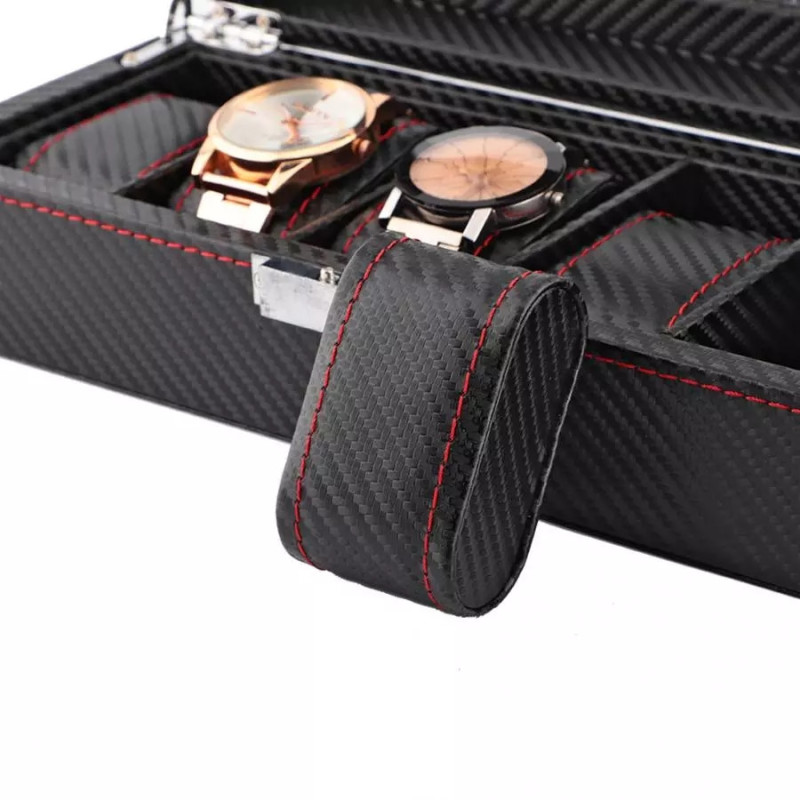 Скринька для годинників на 5 відділення, карбон