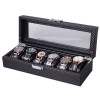Скринька для годинників на 6 відділеннь, карбон