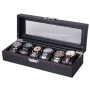 Скринька для годинників на 6 відділеннь, карбон