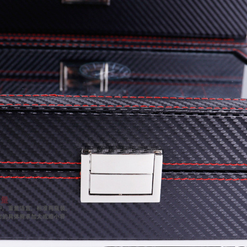 Скринька для годинників на 6 відділеннь, карбон