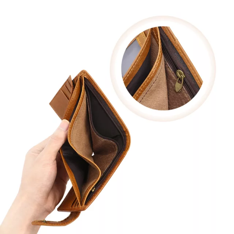 Чоловічий вертикальний гаманець із натуральної шкіри із Rfid-захистом з тисненням