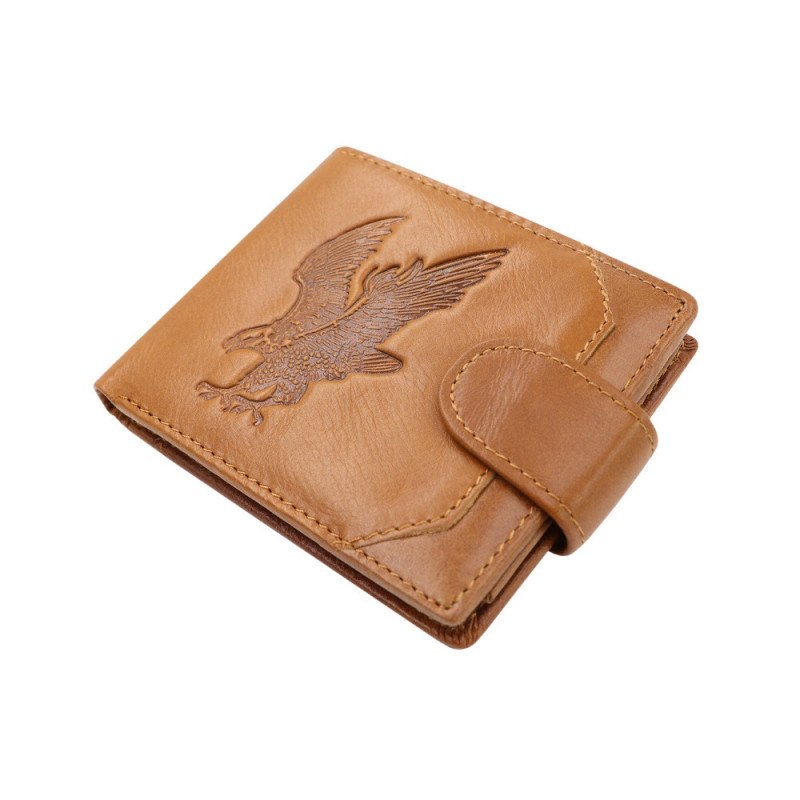 Чоловічий вертикальний гаманець із натуральної шкіри із Rfid-захистом з тисненням