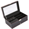 Коробка для годинників та окулярів з вуглецевого волокна на 10 відділень. Скринька для прикрас