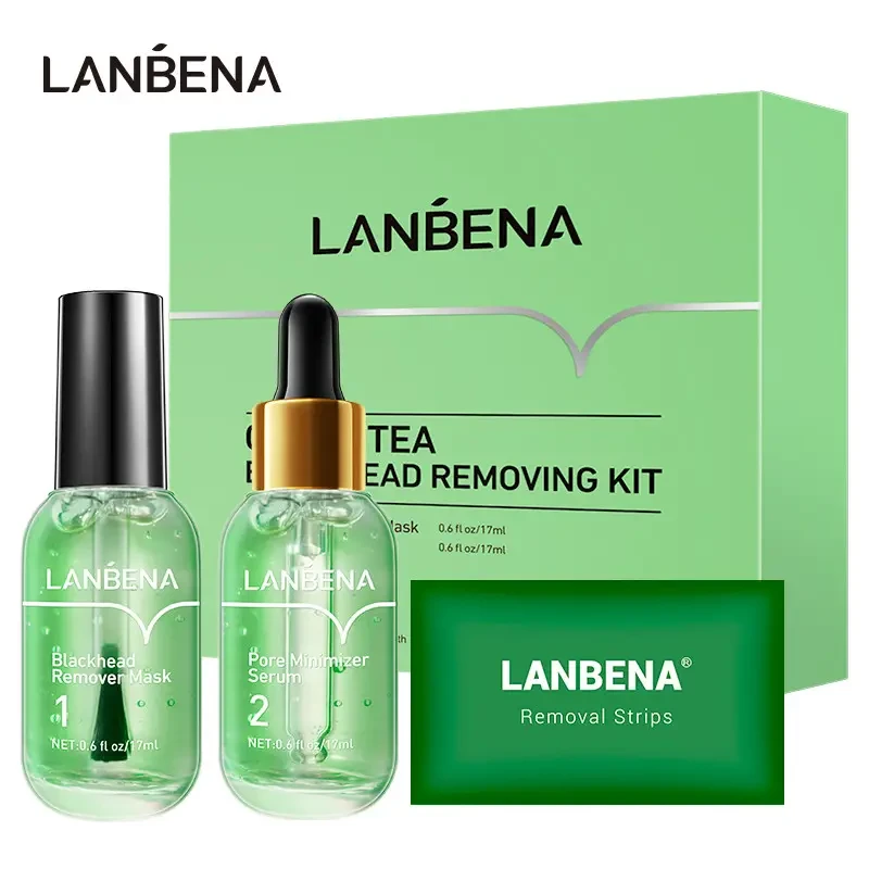 Набір для видалення чорних крапок з екстрактом зеленого чаю   Lanbena Green Tea Blackhead Remover Kit