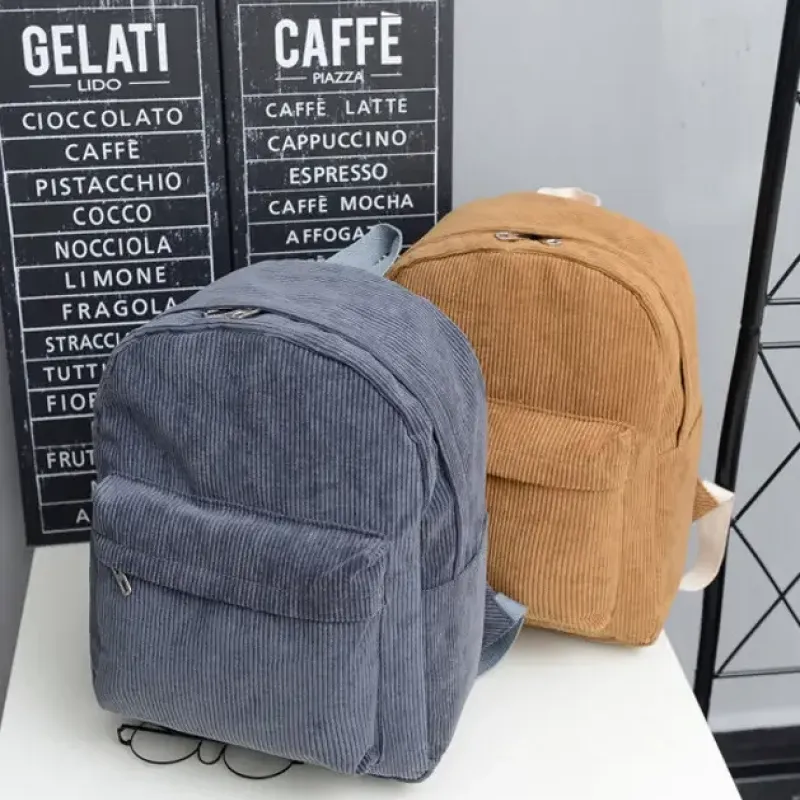 Модний вельветовий рюкзак Сірий