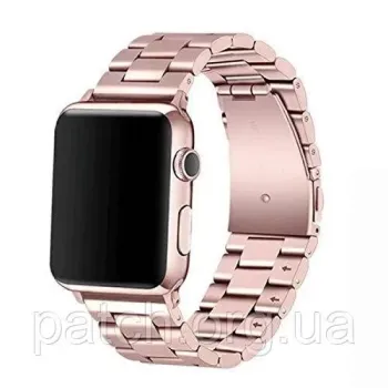 Литий браслет із неіржавкої сталі для Apple Watch 38 / 40 / 42 / 44 / 45 мм Рожеве золото