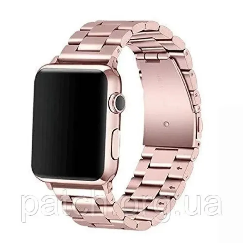 Литий браслет із неіржавкої сталі для Apple Watch 38 / 40 / 42 / 44 / 45 мм Рожеве золото