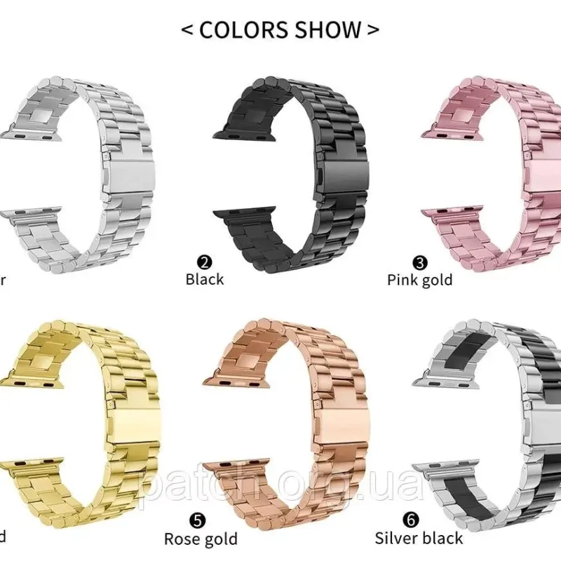 Литий браслет із неіржавкої сталі для Apple Watch 38 / 40 / 42 / 44 / 45 мм Срібло з чорною смугою