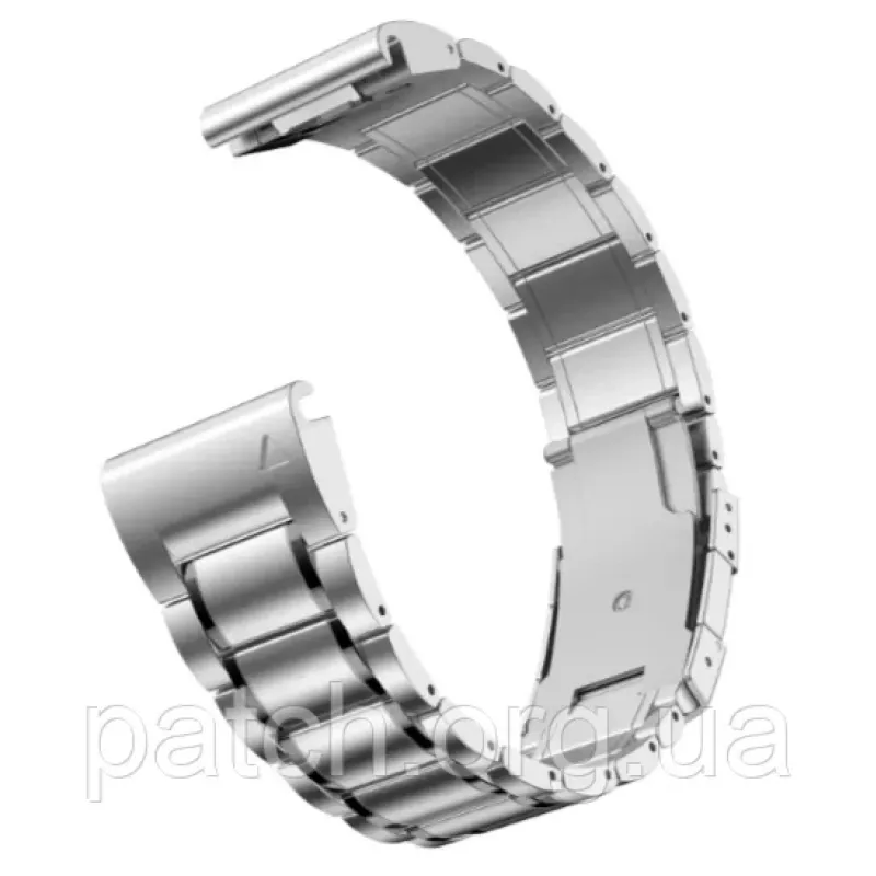 Титановий браслет для Garmin Fenix 7X/Enduro/6X/6X Pro/6X Pro/5X/5X Plus/3 HR/Quick Fit/26 мм Срібло з чорною смугою