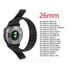 Титановий браслет для Garmin Fenix 7X/Enduro/6X/6X Pro/6X Pro/5X/5X Plus/3 HR/Quick Fit/26 мм Срібло з чорною смугою