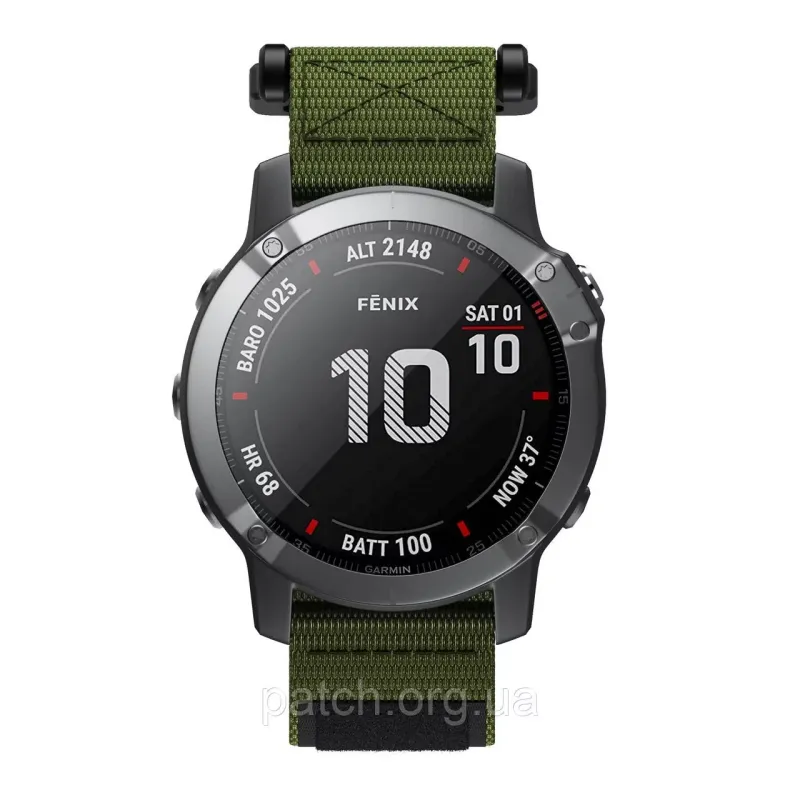 Тканинний ремінець для Garmin Fenix 6X Pro/6X Pro Solar/Fenix 5X/5X Plus/Fenix 3 HR/Quatix 3/26 мм Зелений