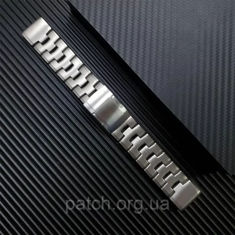 Титановий браслет для Garmin Fenix 7Х/6X/6X Pro/5X/5X Plus/3 HR/Quatix 3/Quick Fit/26 мм Сріблястий