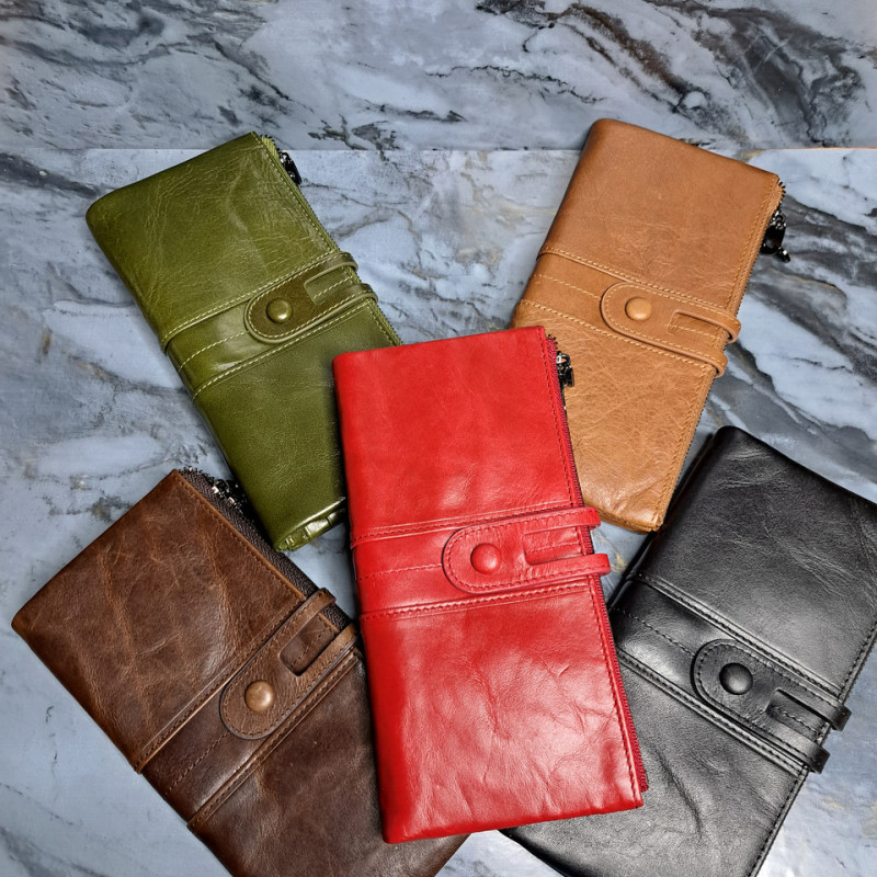 Гаманець довгий із натуральної шкіри. Портмоне. Шкіряний гаманець клатч унісекс Чорний