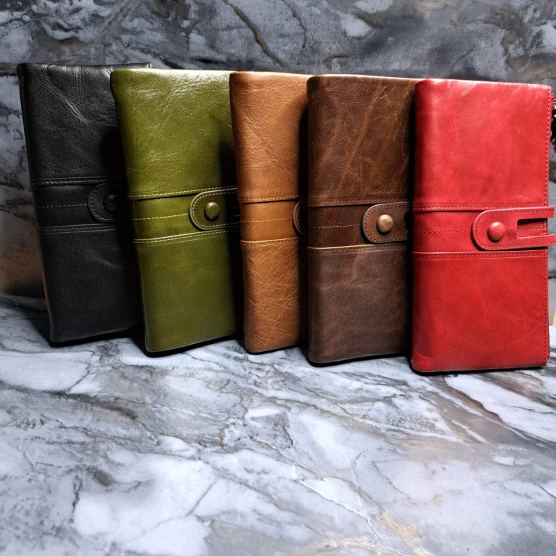 Гаманець довгий із натуральної шкіри. Портмоне. Шкіряний гаманець клатч унісекс Чорний