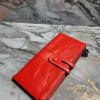 Гаманець довгий із натуральної шкіри. Портмоне. Шкіряний гаманець клатч унісекс Червоний