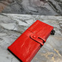 Гаманець довгий із натуральної шкіри. Портмоне. Шкіряний гаманець клатч унісекс Червоний