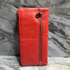 Гаманець довгий із натуральної шкіри. Портмоне. Шкіряний гаманець клатч унісекс Червоний