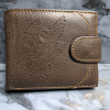 Чоловічий вертикальний гаманець із натуральної шкіри з Rfid-захистом із тисненням Темно-коричневий
