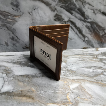 Затискач для купюр із натуральної шкіри Коричневий