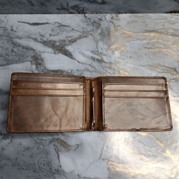 Затискач для купюр із натуральної шкіри Коричневий