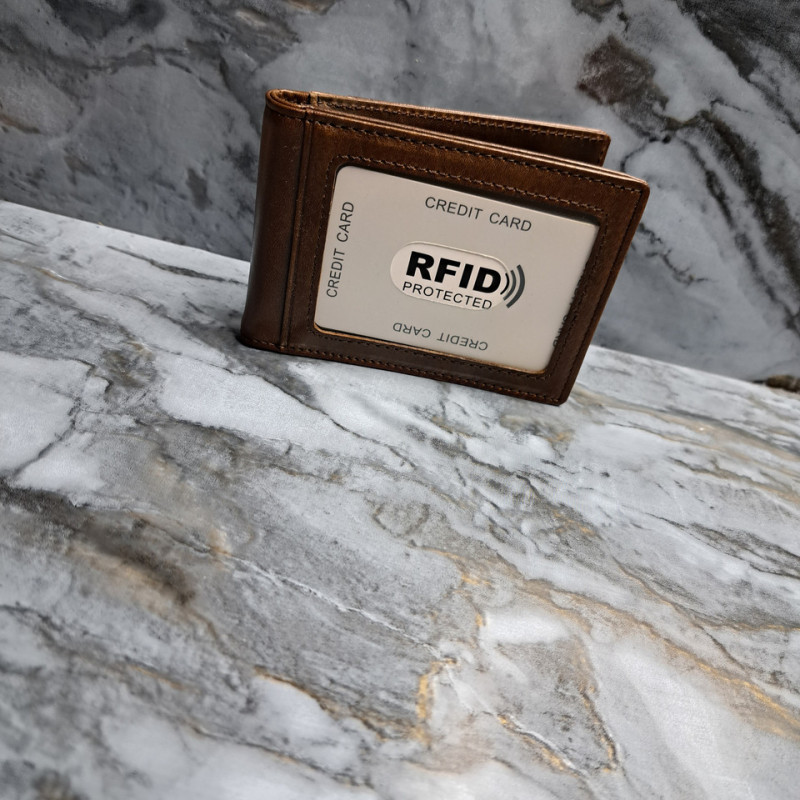 Затискач для купюр із натуральної шкіри Коричневий