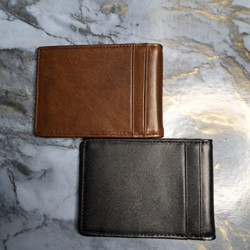 Затискач для купюр із натуральної шкіри Коричневий