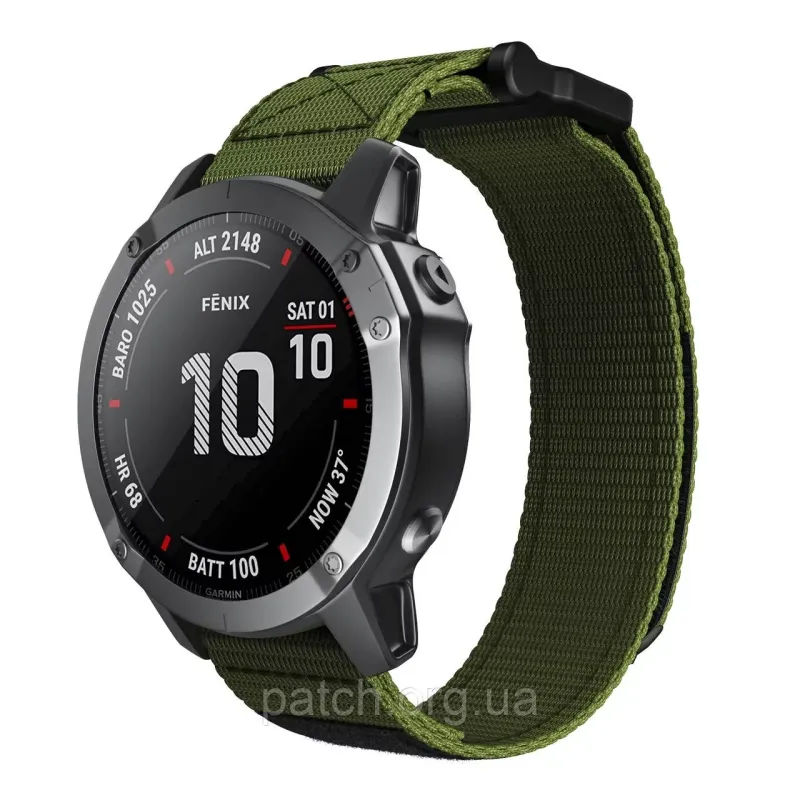 Тканевий ремінець для Garmin Fenix 6-6 Pro / 6 Supphire / Fenix 5-5 Plus / Foreruner 945 / MARQ / 22 мм Зелений