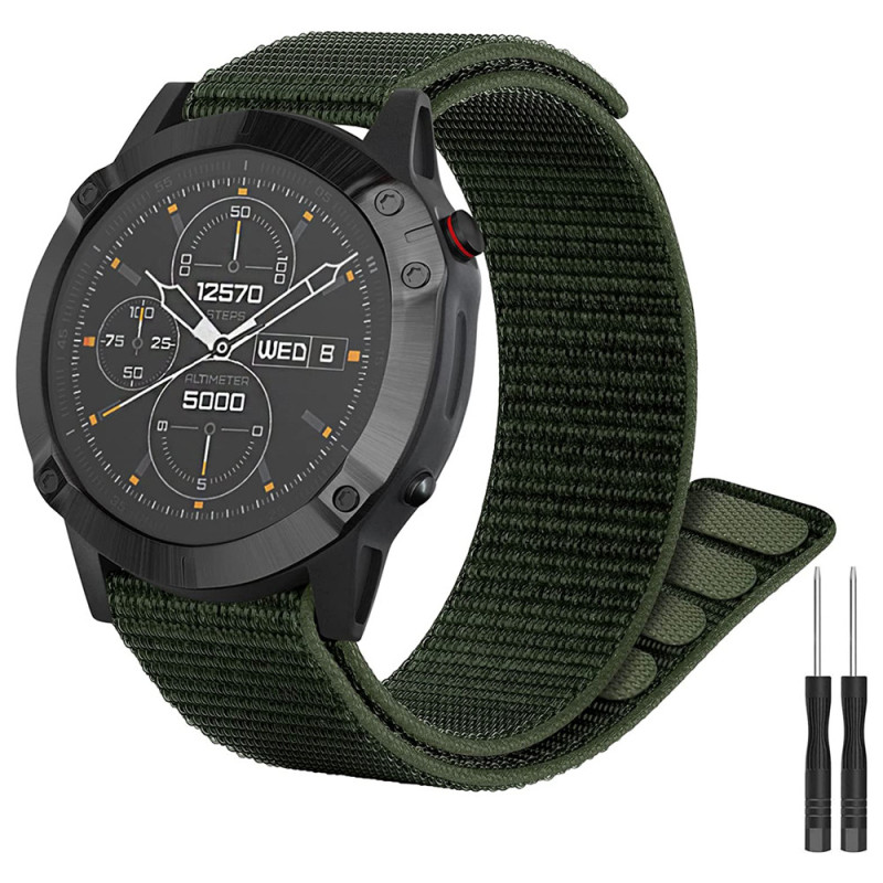 Тканевий ремінець для Garmin Fenix 7S / 6-6S Pro /  / Fenix 5S Plus / Forerunner 245 / Venu 2 / 20 мм Зелений