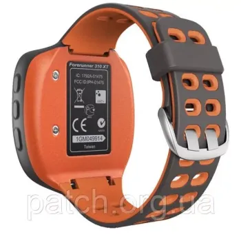 Змінний силіконовий ремінець для годинника Garmin Frorerunner 310XT Сіро-жовтогарячий