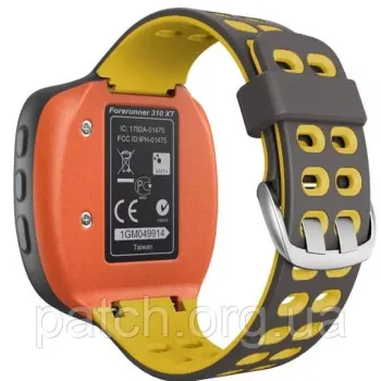 Змінний силіконовий ремінець для годинника Garmin Frorerunner 310XT Сіро-жовтий