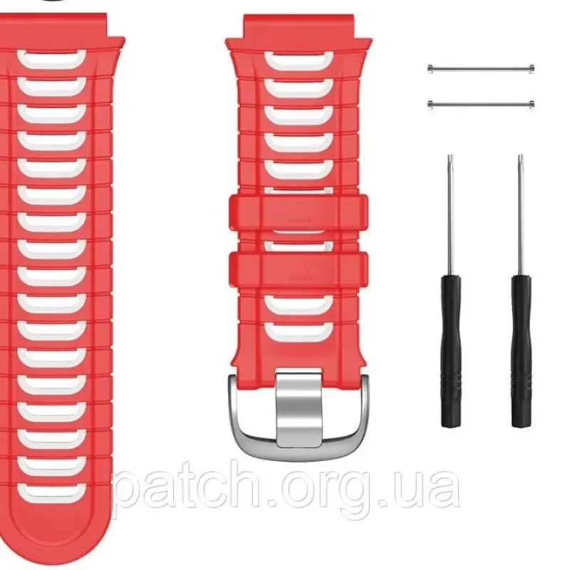 Змінний силіконовий ремінець для годинника Garmin Frorerunner 920XT Червоний з білим