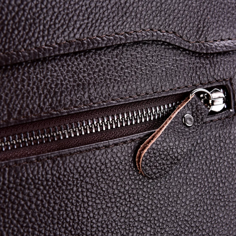 Чоловічий діловий портфель з натуральної шкіри, повсякденна сумка через плече. Коричнева