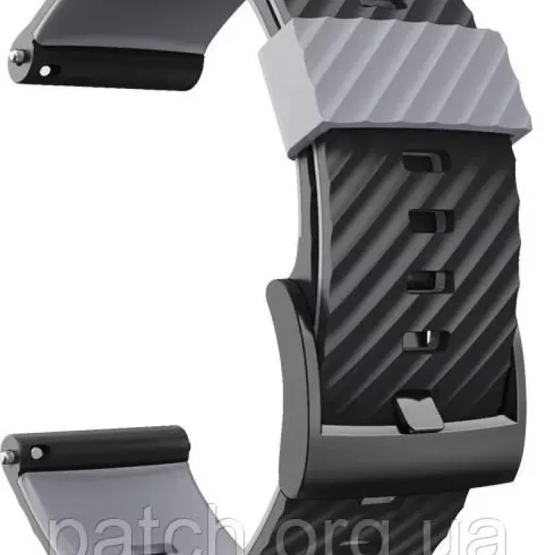 Ремінець для Suunto 7 / 9 / Spartan hr Baro / Spartan hr / 9 Baro / D5 / Traverse та ін. Чорний із сірим