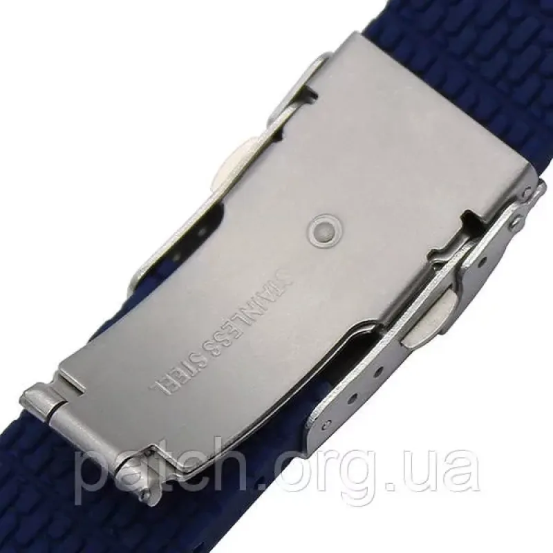 Силіконовий м'який змінний ремінець для годинника, із системою швидкої заміни, застібка з неіржавкої сталі, 18 мм Синій