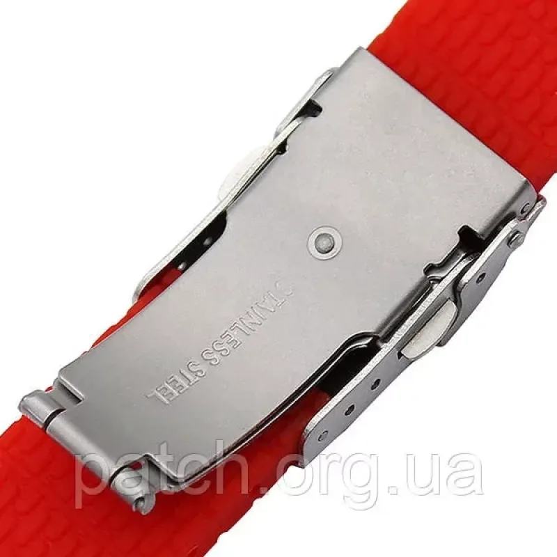 Силіконовий м'який змінний ремінець для годинника, із системою швидкої заміни, застібка з неіржавкої сталі, 18 мм Червоний