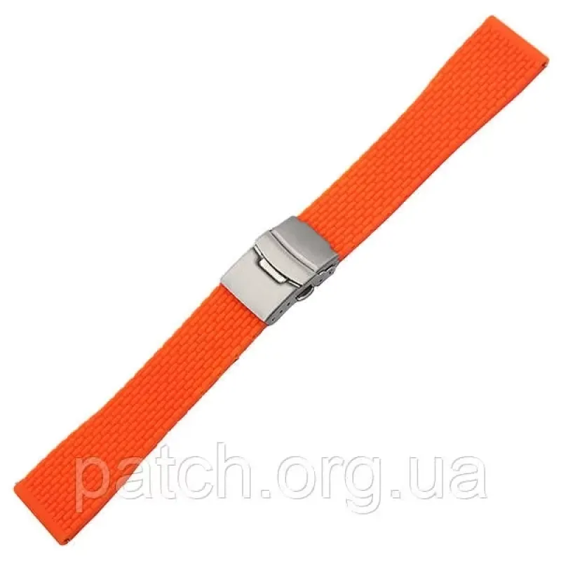 Силіконовий м'який змінний ремінець для годинника, із системою швидкої заміни, застібка з неіржавкої сталі, 18 мм Жовтогарячий