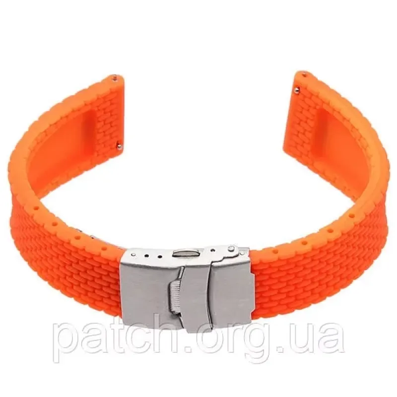 Силіконовий м'який змінний ремінець для годинника, із системою швидкої заміни, застібка з неіржавкої сталі, 18 мм Жовтогарячий