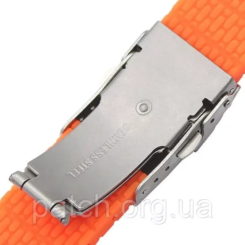 Силіконовий м'який змінний ремінець для годинника, із системою швидкої заміни, застібка з неіржавкої сталі, 18 мм Жовтогарячий