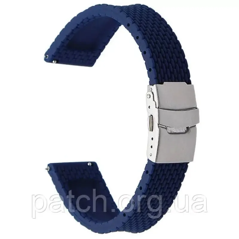 Силіконовий м'який змінний ремінець для годинника, із системою швидкої заміни, 22 мм Синій