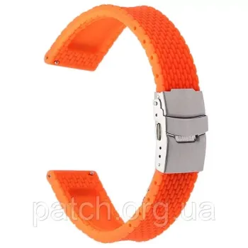 Силіконовий м'який змінний ремінець для годинника, із системою швидкої заміни, 22 мм Жовтогарячий