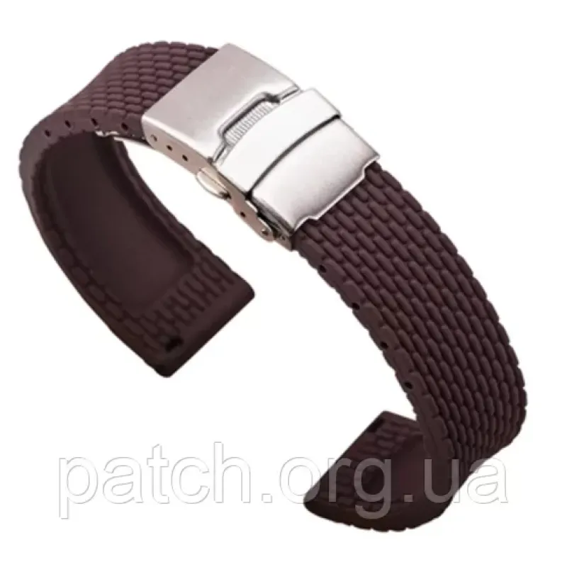 Силіконовий м'який змінний ремінець для годинника, із системою швидкої заміни, 22 мм Коричневий