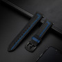 Шкіряний ремінець для Huawei Watch 3 / 3 Pro / GT 2 46 мм / GT2 Pro / GT 2e / Magic Чорний із синьою смугою