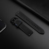 Шкіряний ремінець для Huawei Watch 3 / 3 Pro / GT 2 46 мм / GT2 Pro / GT 2e / Magic Чорний із синьою смугою