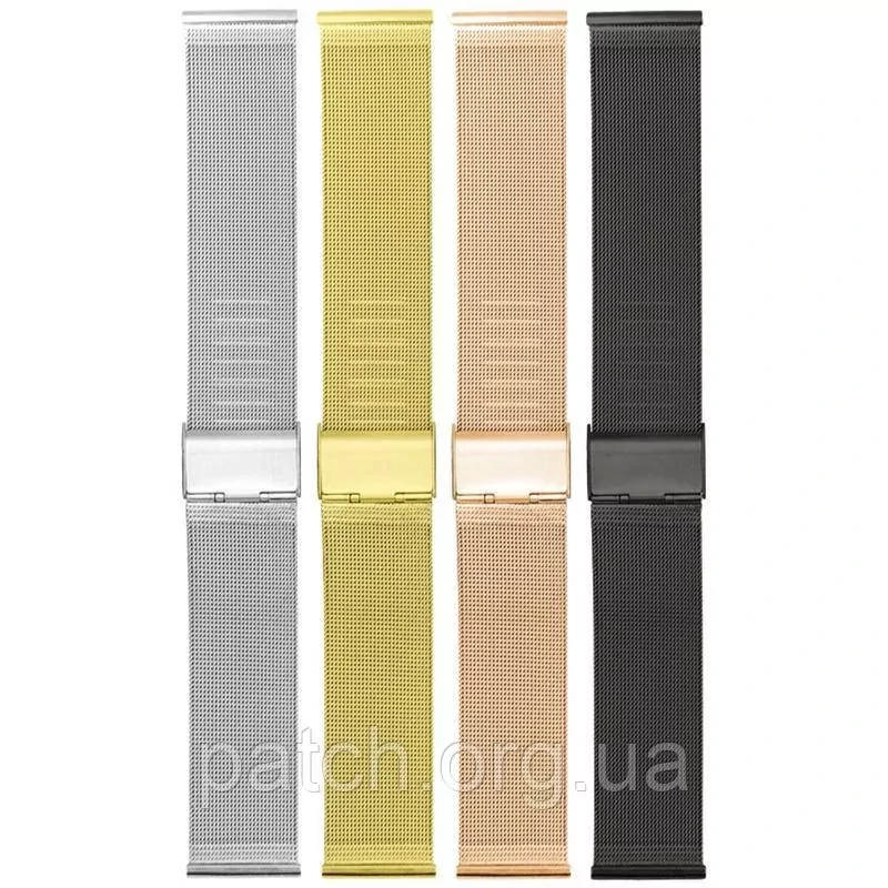 Ремінець змінний міланське плетіння (сітка) з неіржавкої сталі 22 мм Рожеве золото