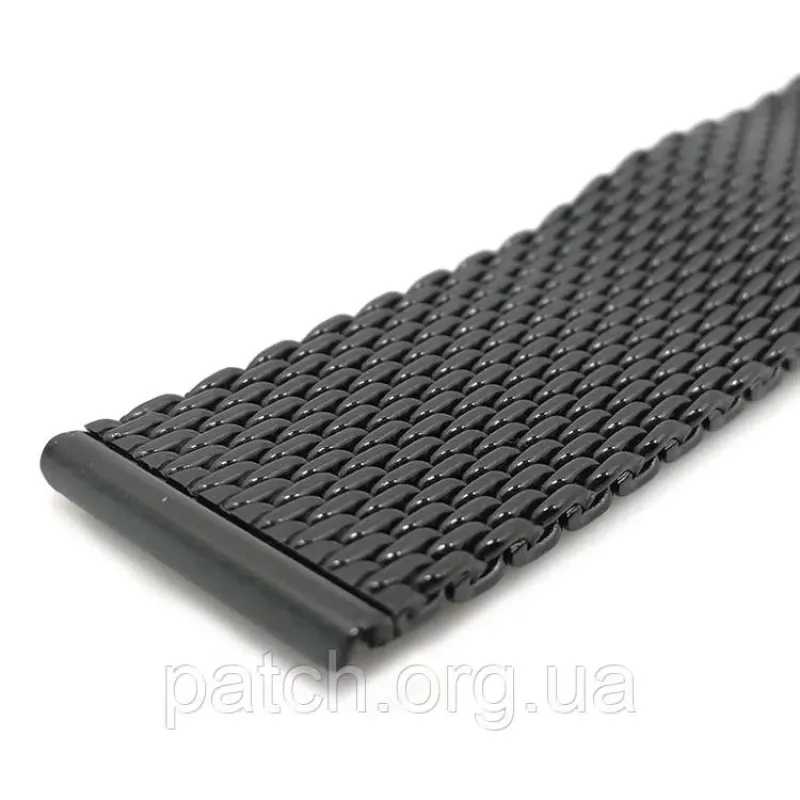 Ремінець змінний міланське плетіння (сітка, 2.5 мм) з неіржавкої сталі 22 мм Чорний