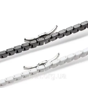 Браслет для годинника керамічний, глянсовий. 22 мм. Біла велика ланка