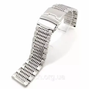 Браслет для годинника з неіржавкої сталі, 22 мм Срібло