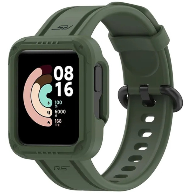 Силіконовий ремінець із чохлом для Xiaomi Mi Watch Lite/Redmi Watch Зелений
